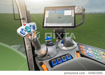 Tractor with system of precision agriculture. Smart farming 64902980