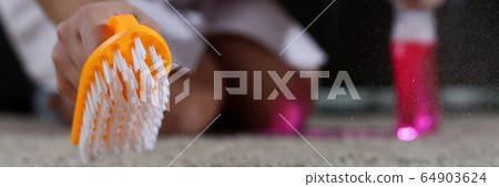Lady keeps apartment clean Lady keeps apartment clean 64903624