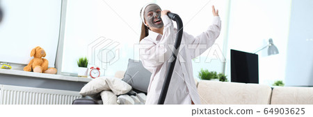 Happy lady at home Happy lady at home 64903625