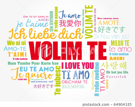 Volim te ( I Love You in Croatian) word cloud Volim te ( I Love You in Croatian) word cloud 64904185