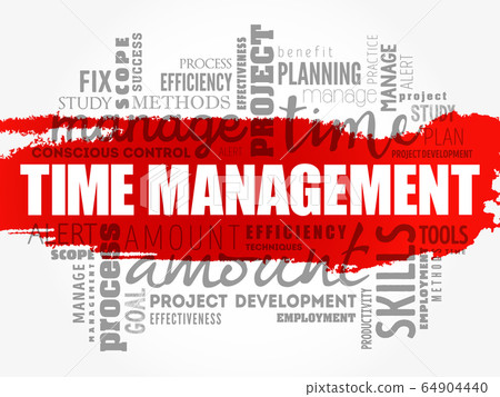 Time Management word cloud collage 64904440