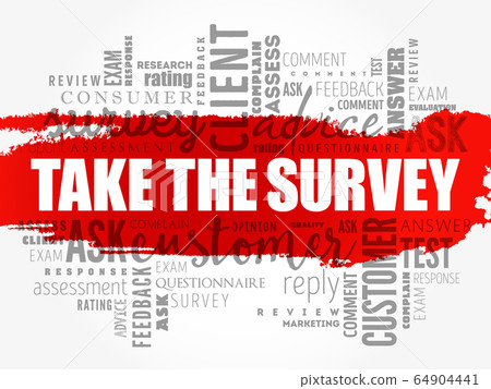 Take the Survey word cloud collage 64904441