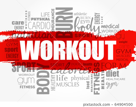 WORKOUT word cloud collage, fitness WORKOUT word cloud collage, fitness 64904500