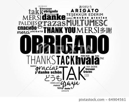 Obrigado (Thank You in Portuguese) love heart Obrigado (Thank You in Portuguese) love heart 64904561