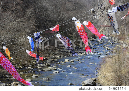 Carp streamers in Jozankei Onsen district, Hokkaido Carp streamers in Jozankei Onsen district, Hokkaido 64905354