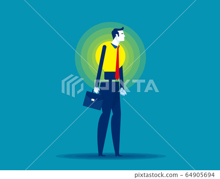 Man have bulb body. Business creativity concept, Man have bulb body. Business creativity concept, 64905694