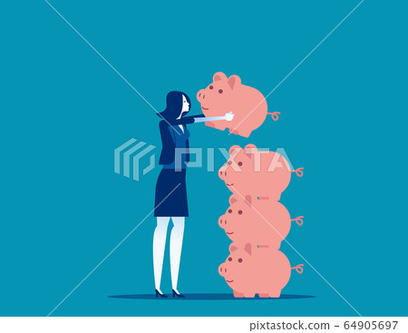 Businessman saving money. Financial and economic 64905697