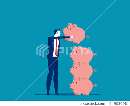 Businessman saving money. Financial and economic Businessman saving money. Financial and economic 64905698