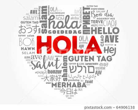 Hola (Hello Greeting in Spanish) love heart 64906138