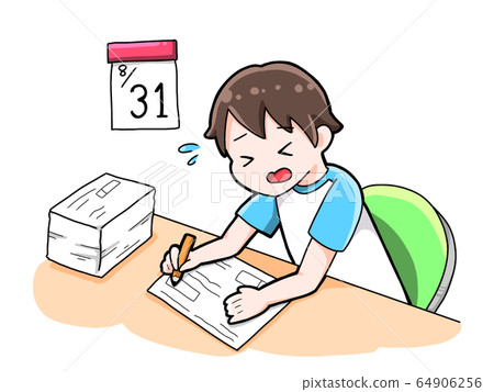 在暑假的最後一天不耐煩的男孩 在暑假的最後一天不耐煩的男孩 64906256