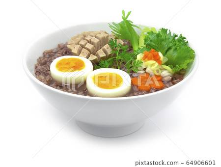 Rice Porridge Served Boiled Egg and Vietnames 64906601