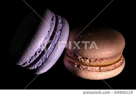Two macaroons darkened in black Two macaroons darkened in black 64908129