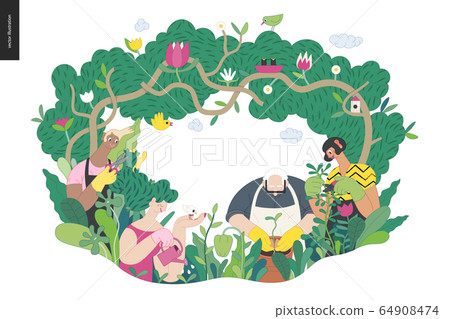 Gardening people, spring 64908474