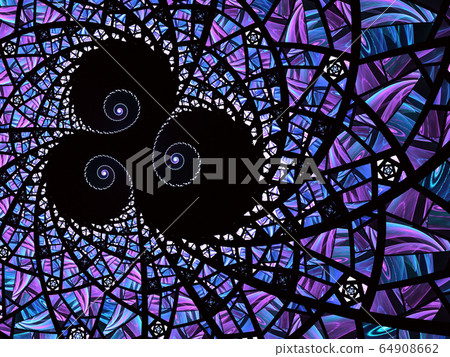 Abstract blue, violet mosaic glass texture. 64908662