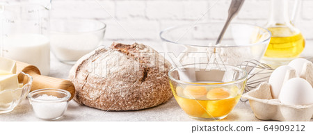 Bakery products -flour, eggs, milk. Bakery products -flour, eggs, milk. 64909212