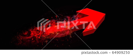 3D red arrow rising - Stock Illustration [64909250] - PIXTA
