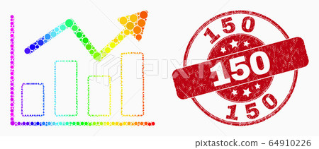 Vector Spectral Dotted Trend Chart Icon and... - Stock Illustration ...