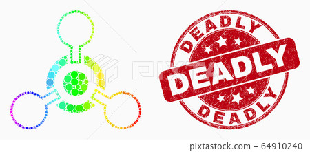 Vector Spectral Pixelated Toxic Nerve Agent Icon and Distress Deadly Watermark Vector Spectral Pixelated Toxic Nerve Agent Icon and Distress Deadly Watermark 64910240