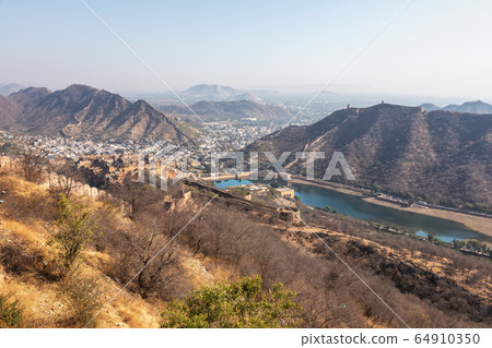 Nature and forts of Jaipur hills, panorama of Nature and forts of Jaipur hills, panorama of 64910350