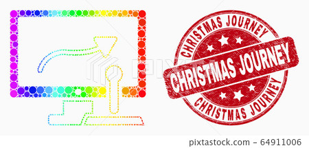 Vector Rainbow Colored Dotted Remote Control Display Icon and Grunge Christmas Journey Watermark Vector Rainbow Colored Dotted Remote Control Display Icon and Grunge Christmas Journey Watermark 64911006