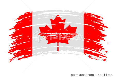 Canada flag in grunge brush stroke, vector 64911700