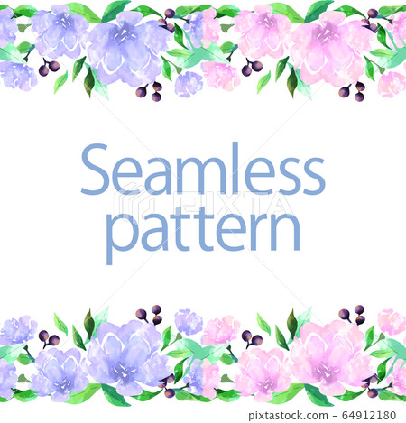 Watercolor seamless pattern of blue roses - Stock Illustration ...