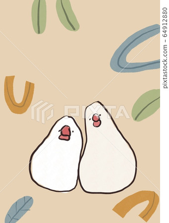 與兩隻彩旗鳥背景 64912880