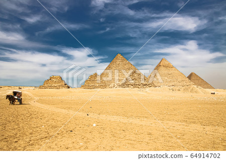 Ancient Great Pyramids at Giza, Cairo, Egypt 64914702