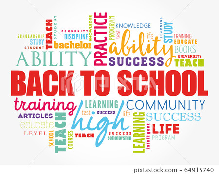 Back to School word cloud collage 64915740
