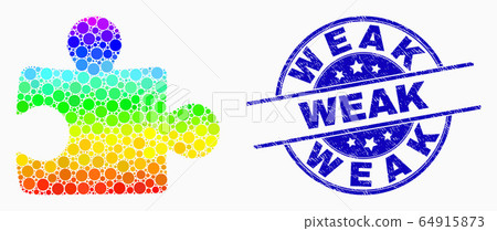 Vector Spectral Dot Puzzle Plugin Icon and Scratched Weak Seal 64915873