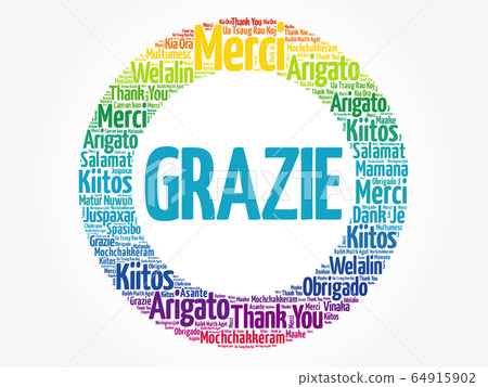 Grazie (Thank You in Italian) word cloud Grazie (Thank You in Italian) word cloud 64915902