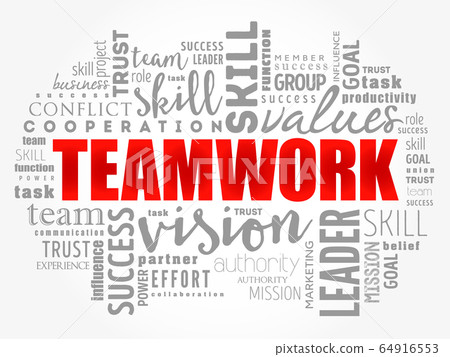 Teamwork word cloud collage 64916553