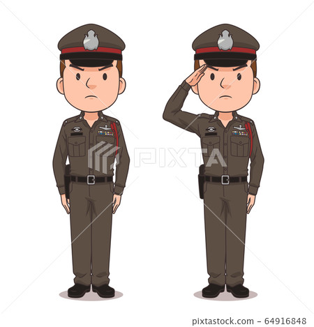 Cartoon character of Thai police. - Stock Illustration [64916848] - PIXTA