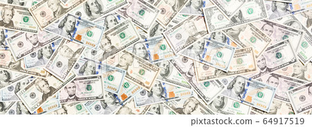 Top view of various dollar cash background. Top view of various dollar cash background. 64917519