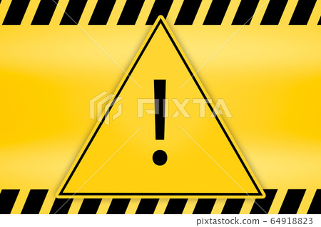 exclamation mark in triangle frame attention 64918823