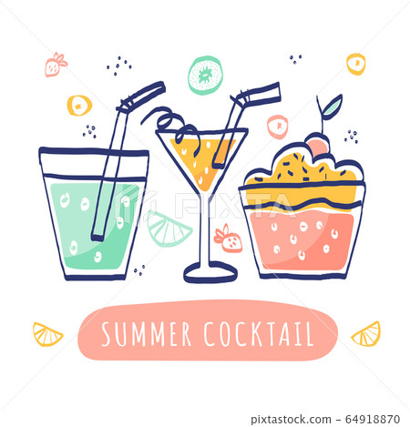 summer cocktails on white background vector illustration 64918870