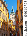 View with Storkyrkan (The Great Church), officially named Sankt Nikolai kyrka (Church of St. Nicholas) and informally called Stockholms domkyrka (Stockholm Cathedral) 64919725