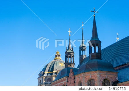 Detail of Riddarholm Church (Riddarholmskyrkan). Old town in Stockholm. Detail of Riddarholm Church (Riddarholmskyrkan). Old town in Stockholm. 64919733