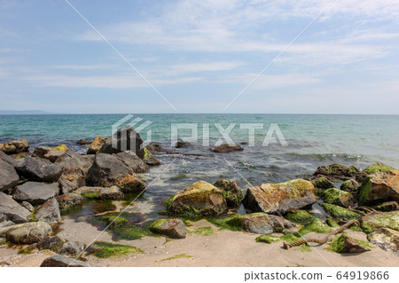 Beach and sea in bright sunlight Beach and sea in bright sunlight 64919866