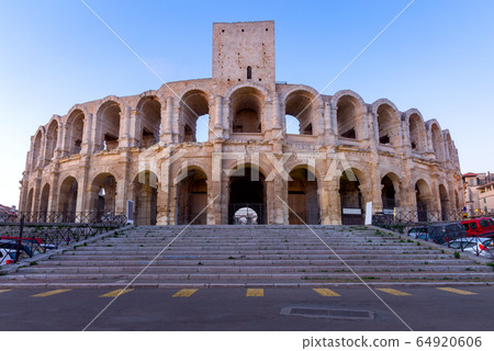 France. Arles. Old antique roman amphitheater arena. 64920606