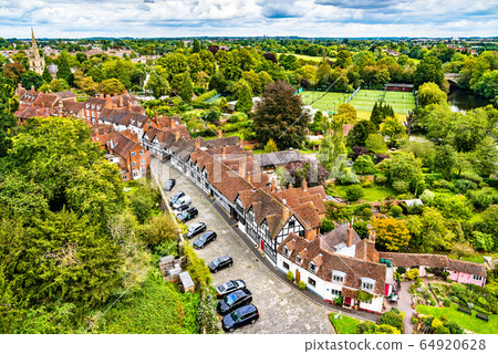 Aerial view of Warwick in England Aerial view of Warwick in England 64920628