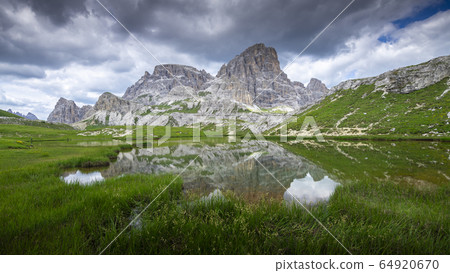 Landscape mountain peak on sunset. Landscape mountain peak on sunset. 64920670