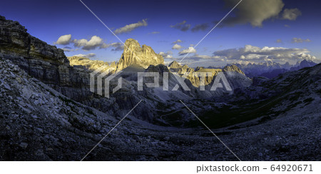 Landscape mountain peak on sunset. Landscape mountain peak on sunset. 64920671