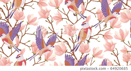 Bird and flowers Bird and flowers 64920685