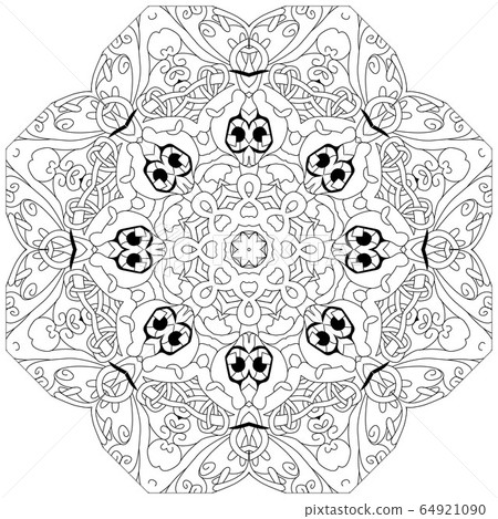 Hand drawn zentangle circular ornament for Hand drawn zentangle circular ornament for 64921090