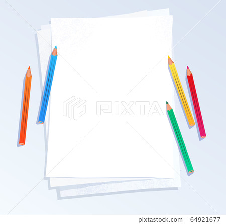 Vector illustration of pencils on A4 paper 64921677