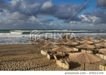 Empty beach in the autumn, Crete, Greece 64922144