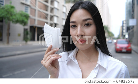 Concept of pollution prevention. The girl is 64922572