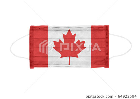 Medical mask toned in Canada flag colors Medical mask toned in Canada flag colors 64922594