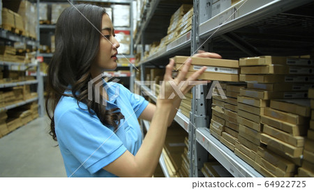 Business concepts. The female staff is filling the 64922725